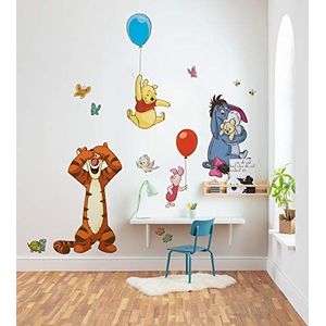 Disney zelfklevende en contourgesneden vlies-fotobehang van Komar - Winnie and Friends XXL - afmetingen: 127 x 200 cm - muursticker, kinderkamer, babykamer, levensgroot