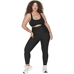 Trendyol Dames High Waist Skinny Fit Plus Size Sports Leggings Dames, Zwart, 4XL