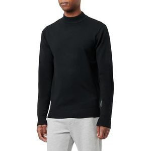 chabby Basic fijn gebreide trui voor heren, zwart, XL