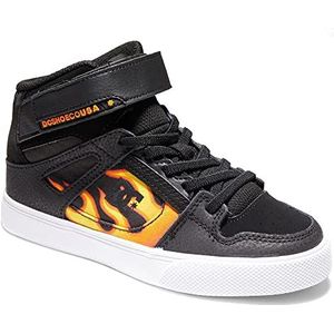 DC Shoes Jongens Pure Ev-high-top leren schoenen voor kinderen sneakers, Black Flames., 28.5 EU