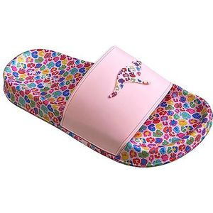 KangaROOS Dames K-Slide Print Sandalen, Frost Pink/Leo, 36 EU, Frost Pink Leo, 36 EU