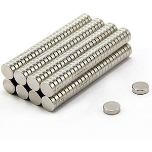 First4magnets F671-200 Dia 10 mm x 3 mm dikke N42 neodymium magneten - 1,8 kg trekken (verpakking van 200), zilver, 25 x 10 x 3 cm