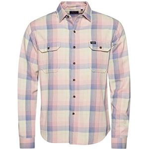 Superdry Vintage flanel shirt heren sweatshirt, Pink Twill Check, M