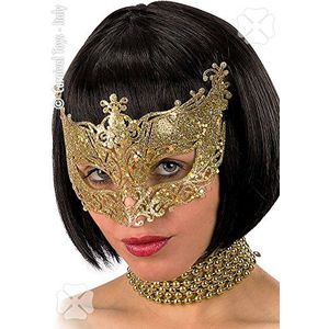 Carnival Toys 1632 - masker met glitter, kunststof, goud