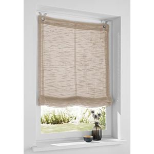 Kutti Vouwgordijn Celtic beige op te hangen met haken, zonder boren, semi transparant, breedte 120 x hoogte 140 cm
