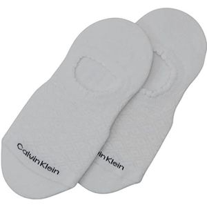 Calvin Klein Diamond Open Work High Cut Footie voor dames, verpakking van 2 stuks, wit, Eén Maat