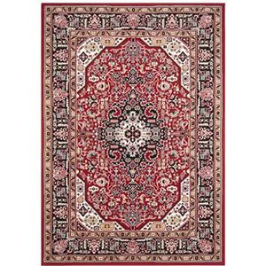 Nouristan Mirkan Orient tapijt, woonkamertapijt, oosters laagpolig, vintage, oosters tapijt voor eetkamer, woonkamer, slaapkamer, rood, 160 x 230 cm