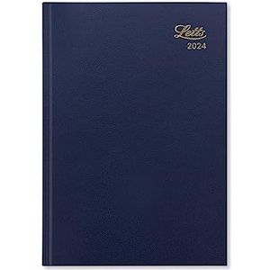 Letts Standaard A5 dag naar een pagina 2024 dagboek - blauw