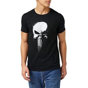 Marvel Heren Ridders Paintspray Skull T-Shirt, Grijs (Donker Heather Grey Dkhgry), Klein (Maat: S)