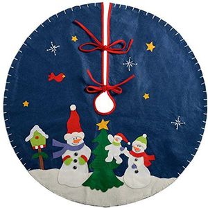 WeRChristmas Sneeuwpop Kerstboom Rok Decoratie, 90 cm - Regelmatig, Blauw