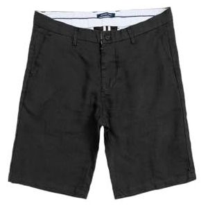 GIANNI LUPO Heren linnen shorts GL5039BD-S24, Zwart, 48 NL