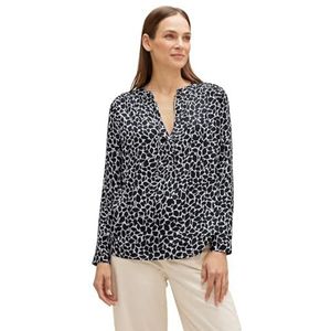 Street One Minimale satijnen blouse met frilled, blauw (deep blue), 42