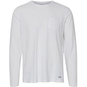 Blend BHBHNICOLAI Tee l.s. Tee l.s. Heren Longsleeve Shirt met lange mouwen 100% katoen, wit (70002), M
