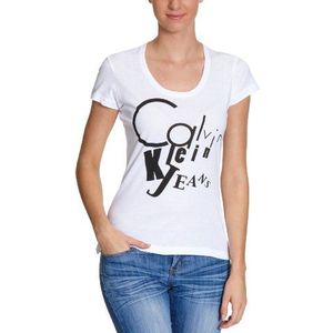 Calvin Klein Jeans Dames onderhemd, wit (001), 34/36 NL
