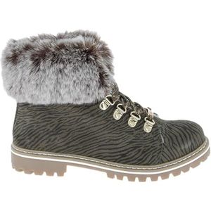 dresco Dames Lacen Stadsschoenen Sneeuwlaarzen, Kaki Zebra, 36 EU, Kaki Zebra, 36 EU