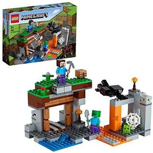 LEGO Minecraft De ""verlaten"" Mijn, Bouwpakket voor Kinderen Met Poppetjes van een Spin, Personage Steve en een Zombie, Speelgoed voor Jongens en Meisjes vanaf 8 Jaar 21166