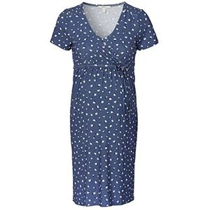 ESPRIT Maternity Damesjurk met korte mouwen, allover print jurk, Rookblauw - 404, S