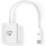 USB-adapter | USB 3.2 Gen 1 | USB-CT stekker | HDMIT-uitgang | 0,20 m | rond | vernikkeld | PVC | wit | doos