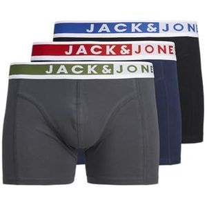Jack & Jones Jackarim Solid Trunks 3 Pack, Aurora Red/Pack: cypress - True Blue, L