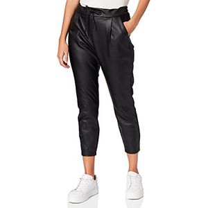 VERO MODA Damesbroek in lederlook VMEVA middelhoge taille broek, zwart, (L) W x 30L