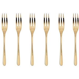 Sambonet Set met 6 vorken Dolce knop PVD goud