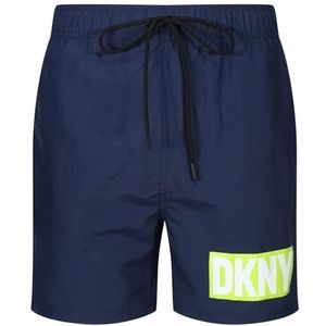 DKNY Heren zwembroek/shorts in blauw, nylon sneldrogende shorts voor volwassenen badmode met trekkoord en elastische tailleband, marineblauw, S