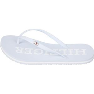 Tommy Hilfiger Dames Hilfiger Strap Beach Sandaal Flip Flop, Breezy Blue, 4 UK, Blauw, 37 EU