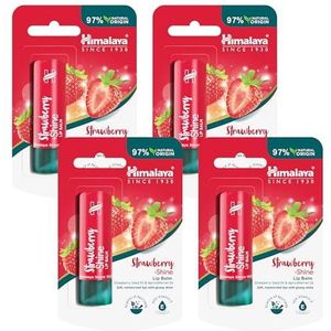 Himalaya Strawberry Shine Lip Balm, for glossy shine, with Strawberry Seed Oil 4,5 g (4 Pack)
