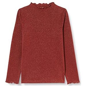 NAME IT Nkfrikort Ls Slim Top Noos T-shirt voor meisjes, Spiced Apple, 158 cm