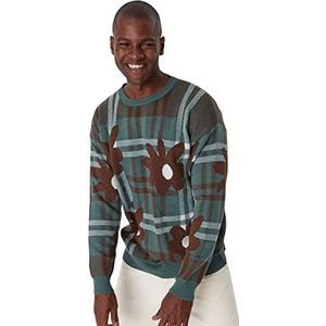 Trendyol Man Trui Vest - Groen - Oversize, Groen, M