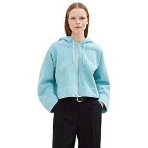 TOM TAILOR Denim Dames Oversized sweatjack met capuchon 1034841, 30271 - Bright Reef Blue, S