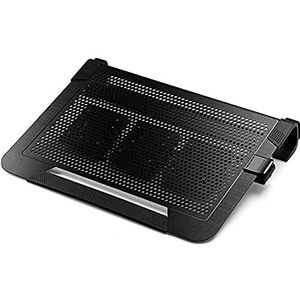 Cooler Master NotePal U3 PLUS Notebook Cooling pad - 3 verplaatsbare 80mm ventilatoren, laptop bescherming voor onderweg, ergonomisch aluminium frame - zwart