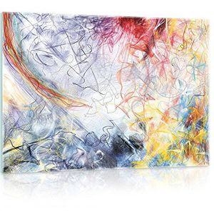 'Delester Design gt10006g3 wanddecoratie schetsboek abstract kleurrijk glas meerkleurig 40 x 60 x 1,60 cm