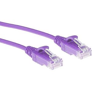 ACT CAT6 Netwerkkabel, U/UTP LSZH LAN Kabel Dun 3.8mm Slimline, Flexibele Snagless Ethernet Kabel Met RJ45 Connector, Voor Gebruik In Datacenters, 3 Meter, Paars - DC9303