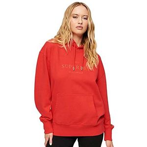 Superdry Code Heraldry Os Hood Sweatshirt voor dames, Sunset Red, M-L