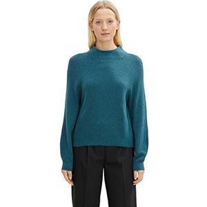 TOM TAILOR Dames Basic gebreide trui 1033278, 30669 - Pastel Teal Melange, 3XL