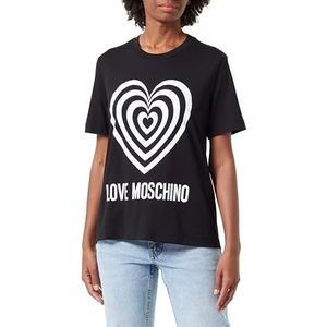 Love Moschino Dames Regular Fit Short-Sleeved T-shirt, zwart, 42, zwart, 42
