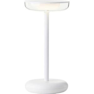 Brilliant LED-tafellamp voor binnen en buiten, hoogte 22 cm, Ø 11 cm, witte outdoor tafellamp met touch-dimmer, mobiel/draadloos/draagbaar, oplaadbaar via USB/accu, 200 lm & 3000 Kelvin