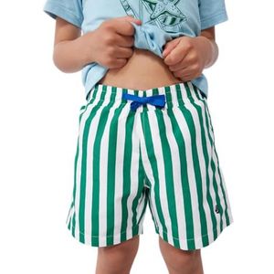 PETIT BATEAU - Gestreepte Zwemshort - Groen/Wit - 100% Polyester