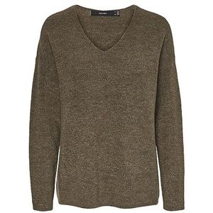 Vero Moda Vmcrewlefile Ls V-hals Blouse Noos dames Gebreide trui,Bungee-cord/detail: gemêleerd.,XS