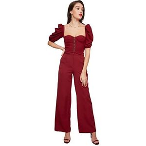 Trendyol Dames Bourgondië kraag gedetailleerde blouse blouse, Bourgondië, 34