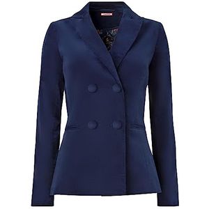 Joe Browns Dames Midnight Blue Velvet Moleskin Co-Ord Suit Double Breasted Blazer, Marine, 6, Middernacht, 32