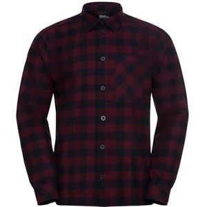 Jack Wolfskin - LITE FLANNEL SHIRT - Flanellen Overhemd - CHECKamaranth - 100% Katoen