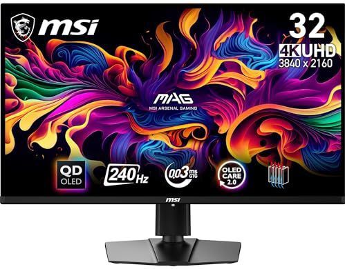 MSI MAG 321UPX QD-OLED computer monitor 80 cm (31.5") 3840 x 2160 Pixels 4K Ultra HD QDOLED Zwart