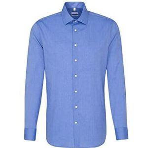 seidensticker Kent Shaped Fit heren Zakelijk hemd, blauw (middenblauw 14), 42