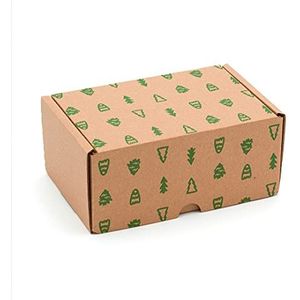 ONLY BOXES Verpakking met 4 verzenddozen, zelfbouwende dozen, kerstverpakking, afmetingen geschenkdoos, 15 x 10 x 7 cm (l x b x h), 100% gerecycled milieuvriendelijk karton (AMA519)