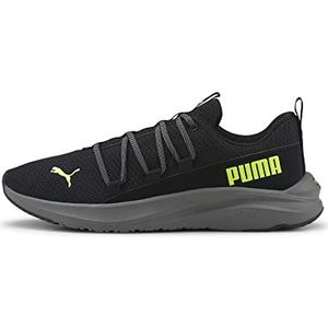 PUMA Softride One4all Sneaker voor heren, Puma Black Castlerock Lime Squeeze, 44.5 EU