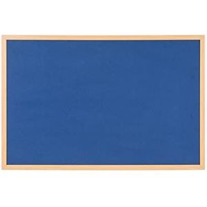 Bi-Office Earth Executive Viltbord Blauw met 22mm Houten Omlijsting, Kleur Eiken, 900x600 mm
