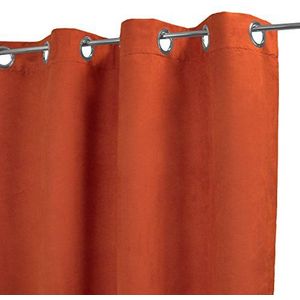 HomeMaison gordijn uni suède, polyester, oranje, 250 x 140 cm