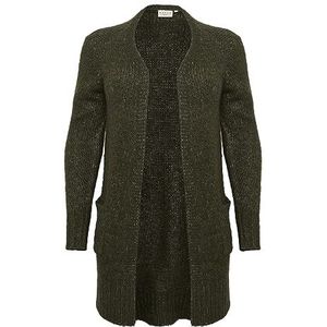 KAFFE - Curve Lioma - Gebreid Damesvest - Ruime Pasvorm - 84 cm Lengte